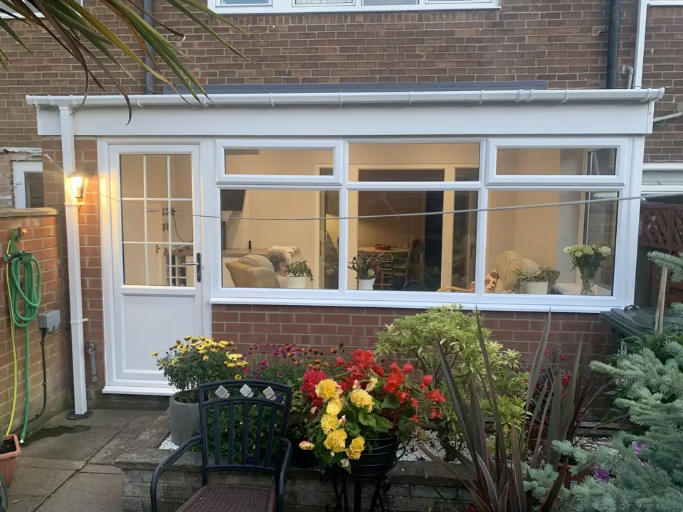 uPVC windows and door in Newcastle White uPVC windows and a glazed door on a rear extension in Newcastle upon Tyne
